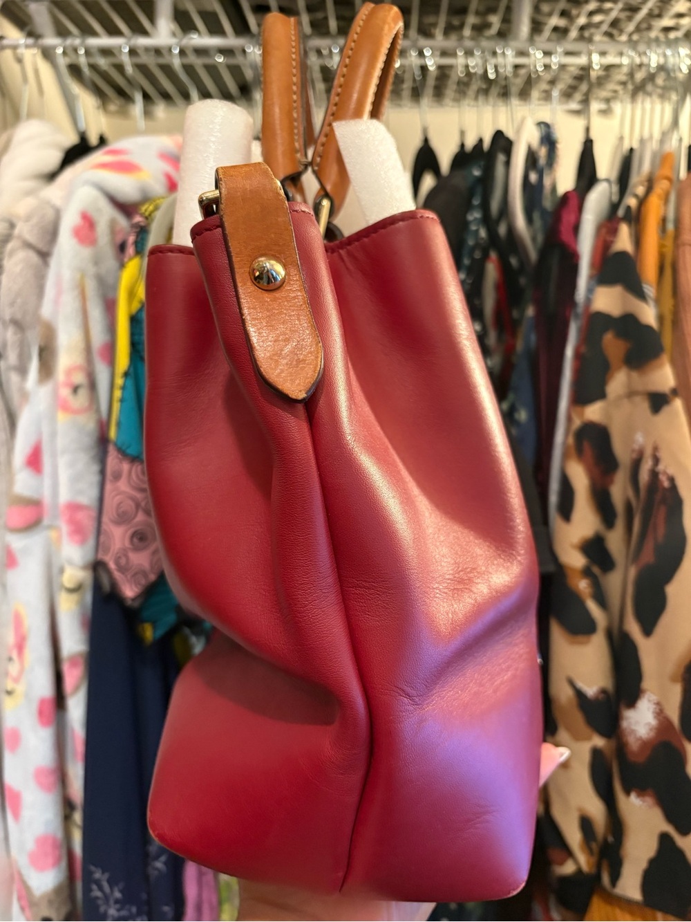Dooney & Bourke | Barlow Satchel | Dark Red - Picture 4 of 16